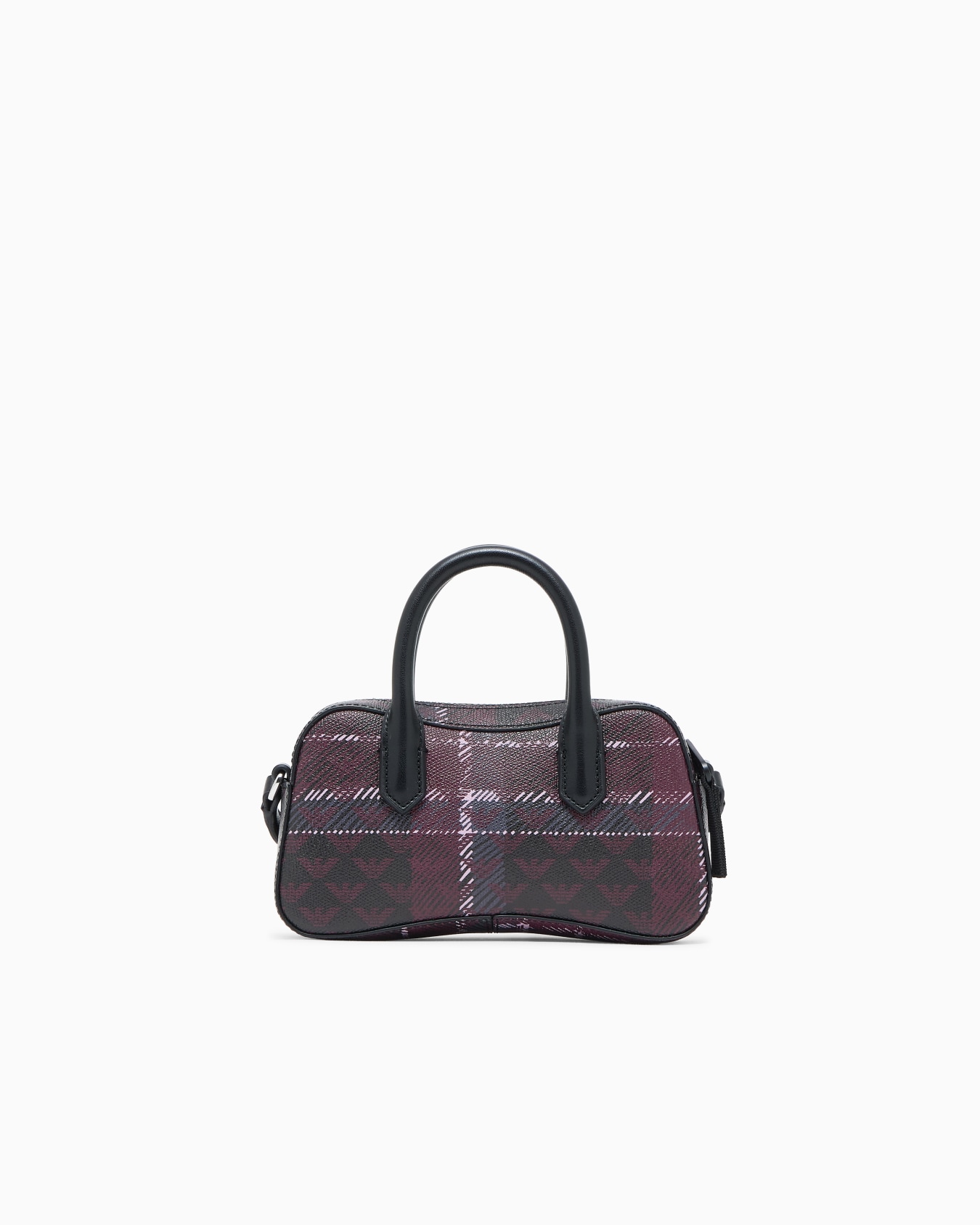 Tartan effect handbag with a zip and a shoulder strap Slide 2