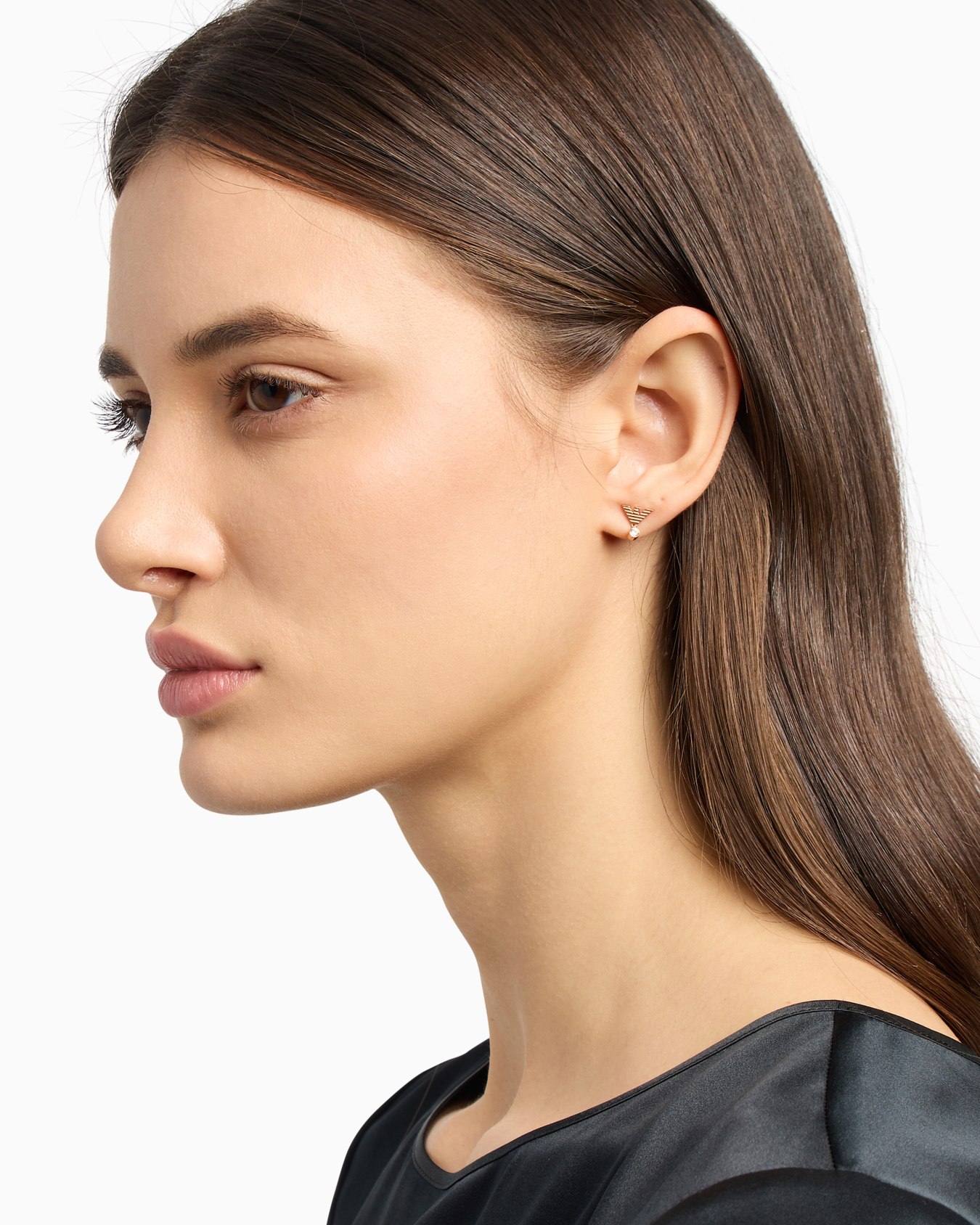  Rose Gold-Tone Sterling Silver Stud Earrings Slide 1