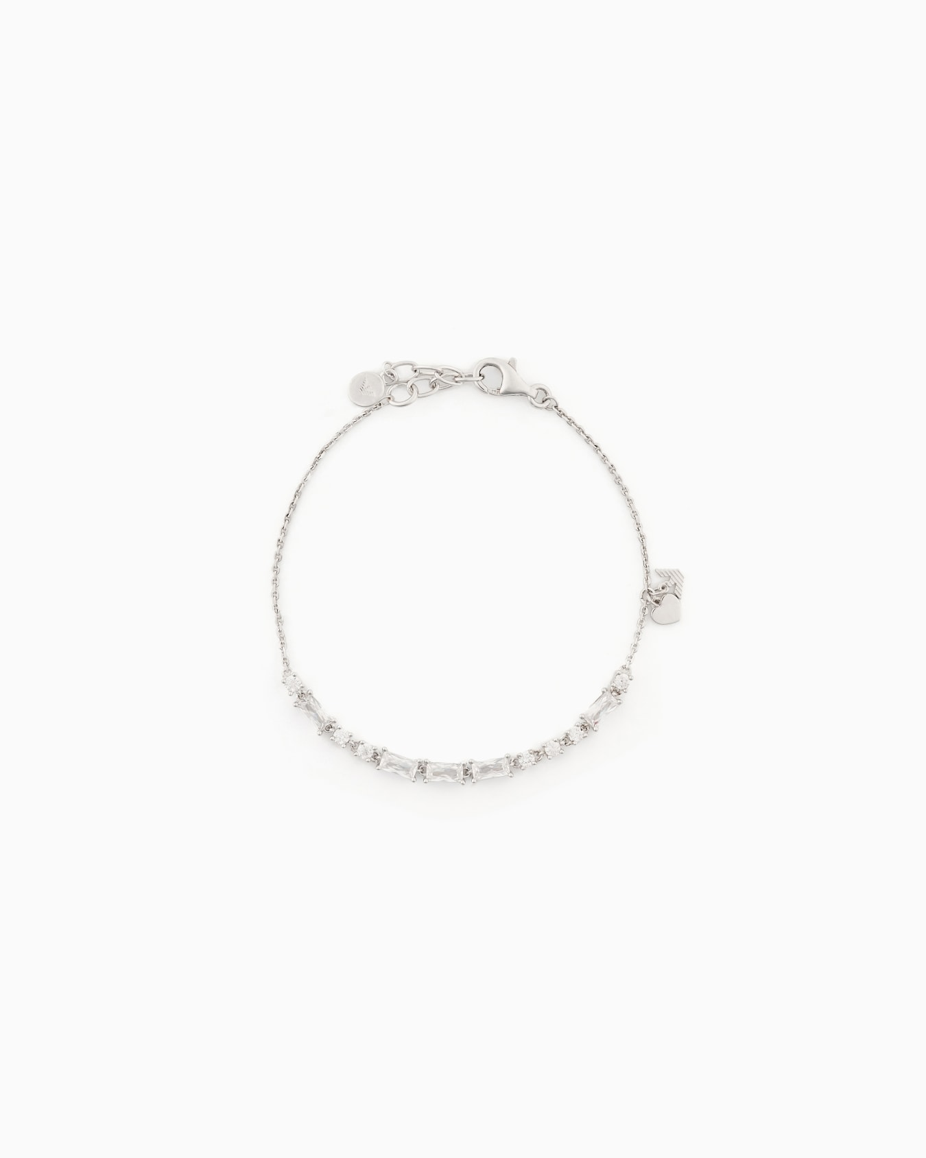  Sterling Silver Station Bracelet Slide 0