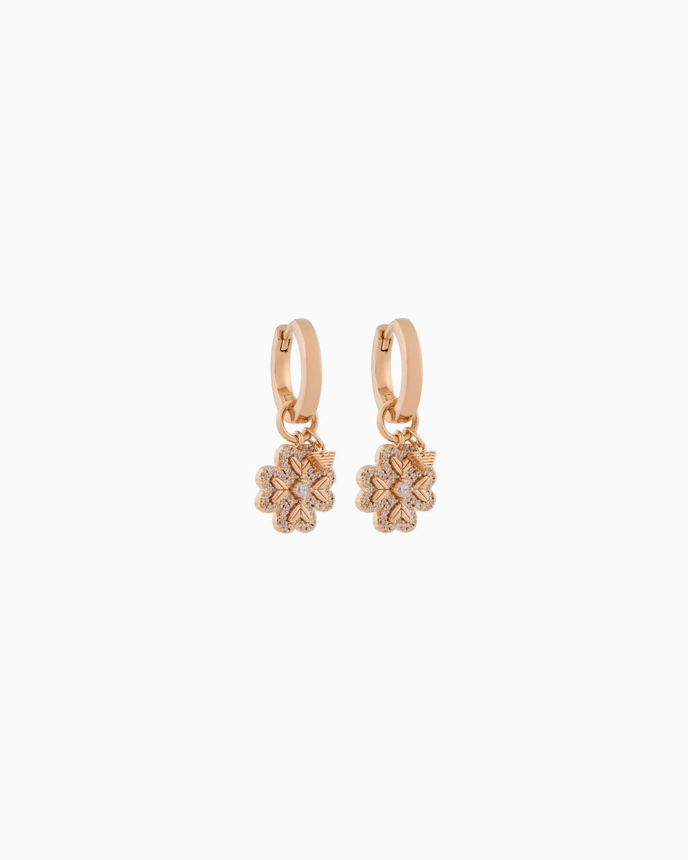  Rose Gold-Tone Sterling Silver Hoop Earrings Slide 0