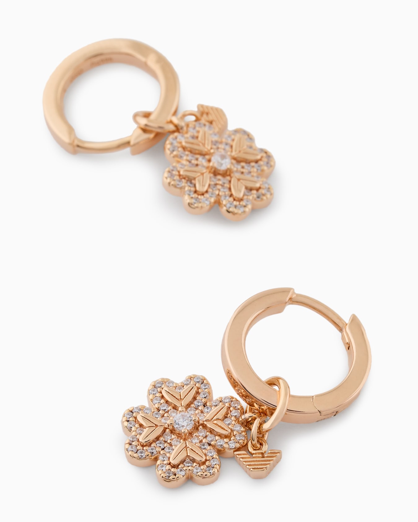  Rose Gold-Tone Sterling Silver Hoop Earrings Slide 2