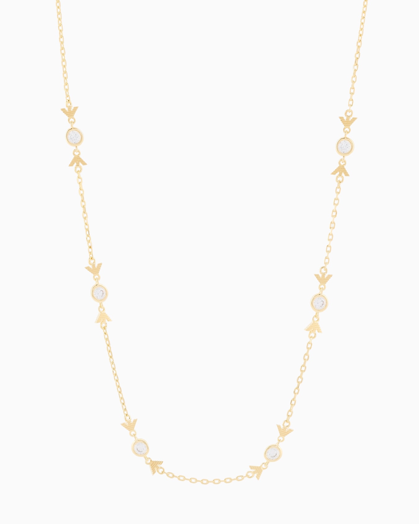  Gold-Tone Sterling Silver Station Necklace Slide 0