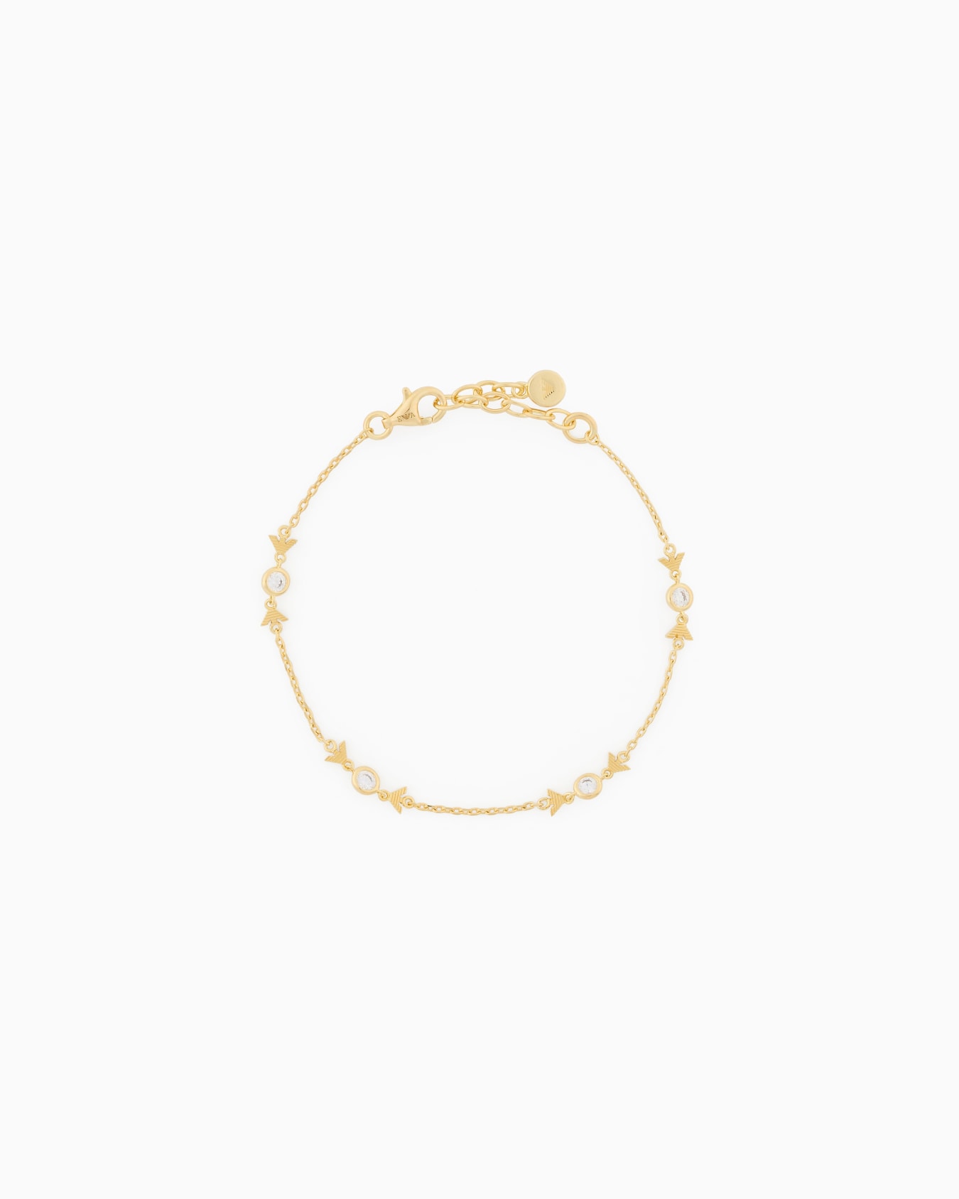  Gold-Tone Sterling Silver Station Bracelet Slide 0