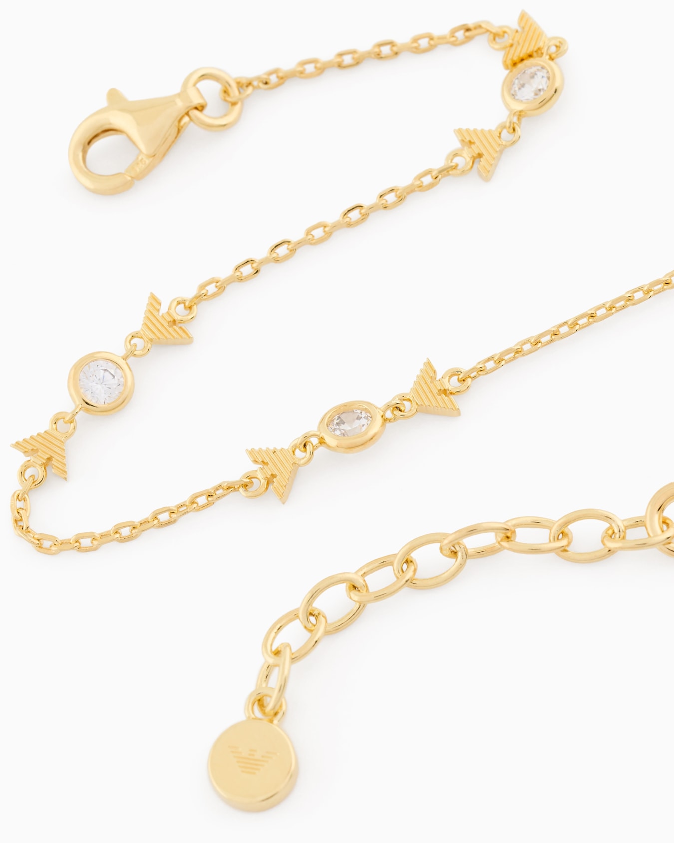  Gold-Tone Sterling Silver Station Bracelet Slide 2