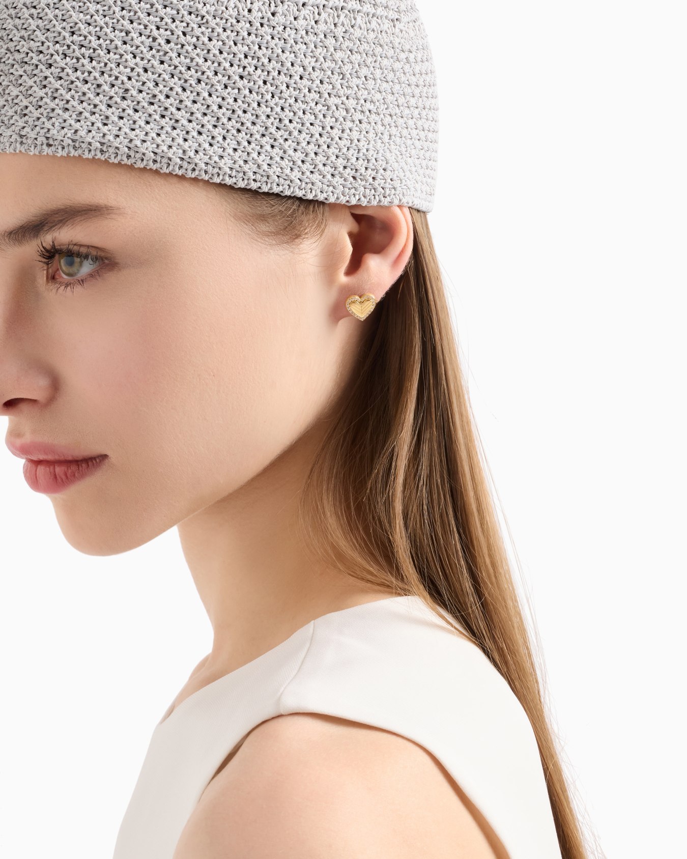  Gold-Tone Sterling Silver Stud Earrings Slide 1