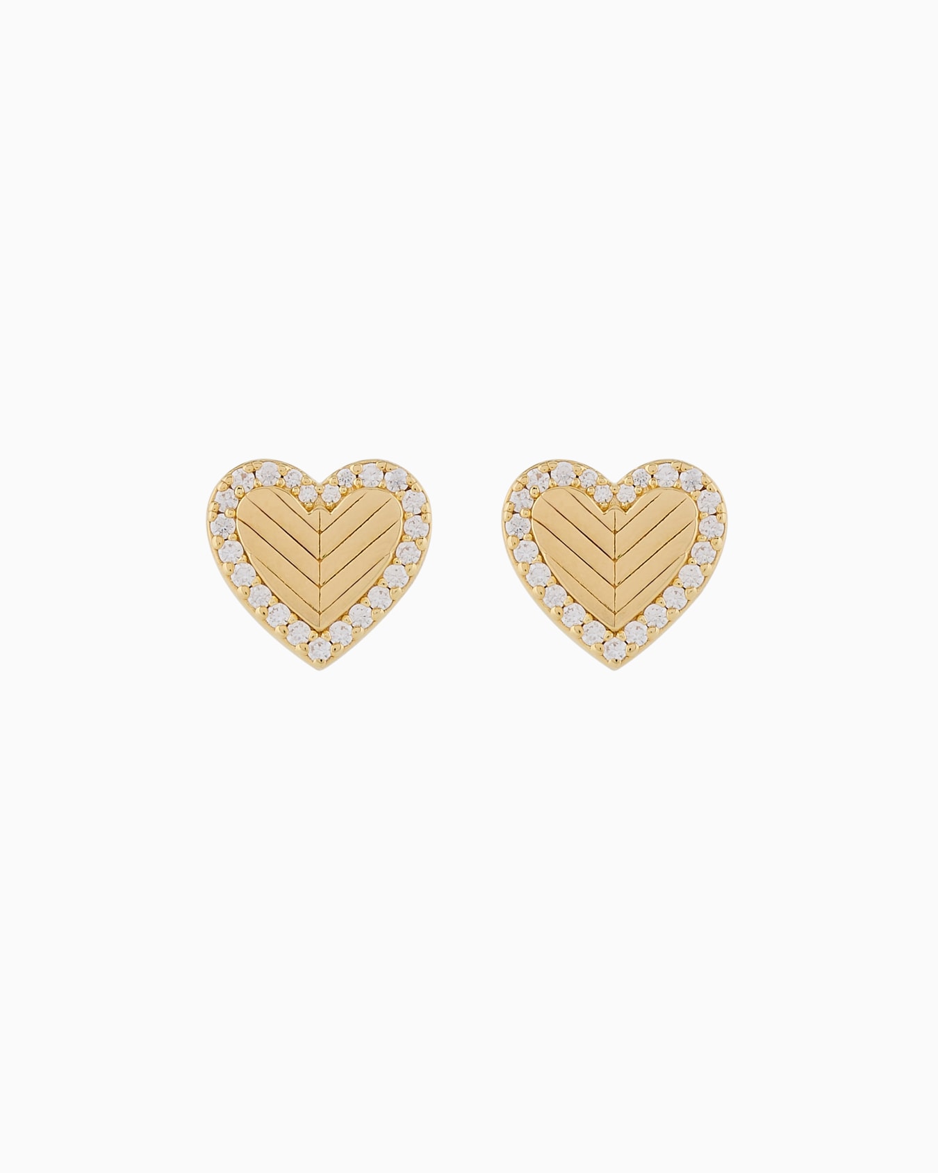  Gold-Tone Sterling Silver Stud Earrings Slide 0