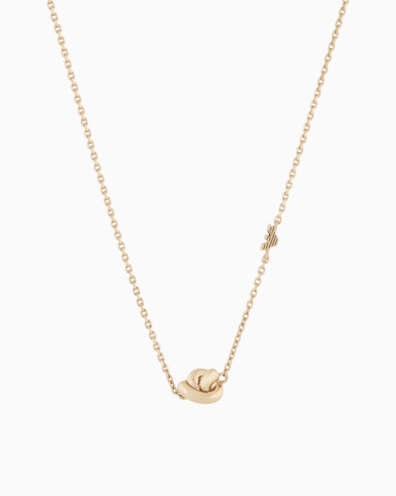  Yellow Gold-Tone Sterling Silver Knot Necklace Slide 0