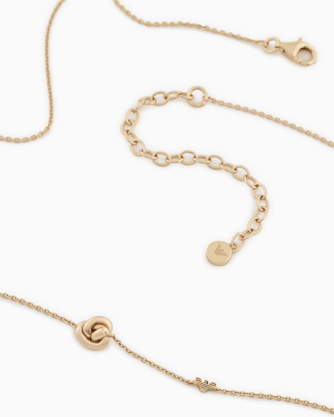  Yellow Gold-Tone Sterling Silver Knot Necklace Slide 2