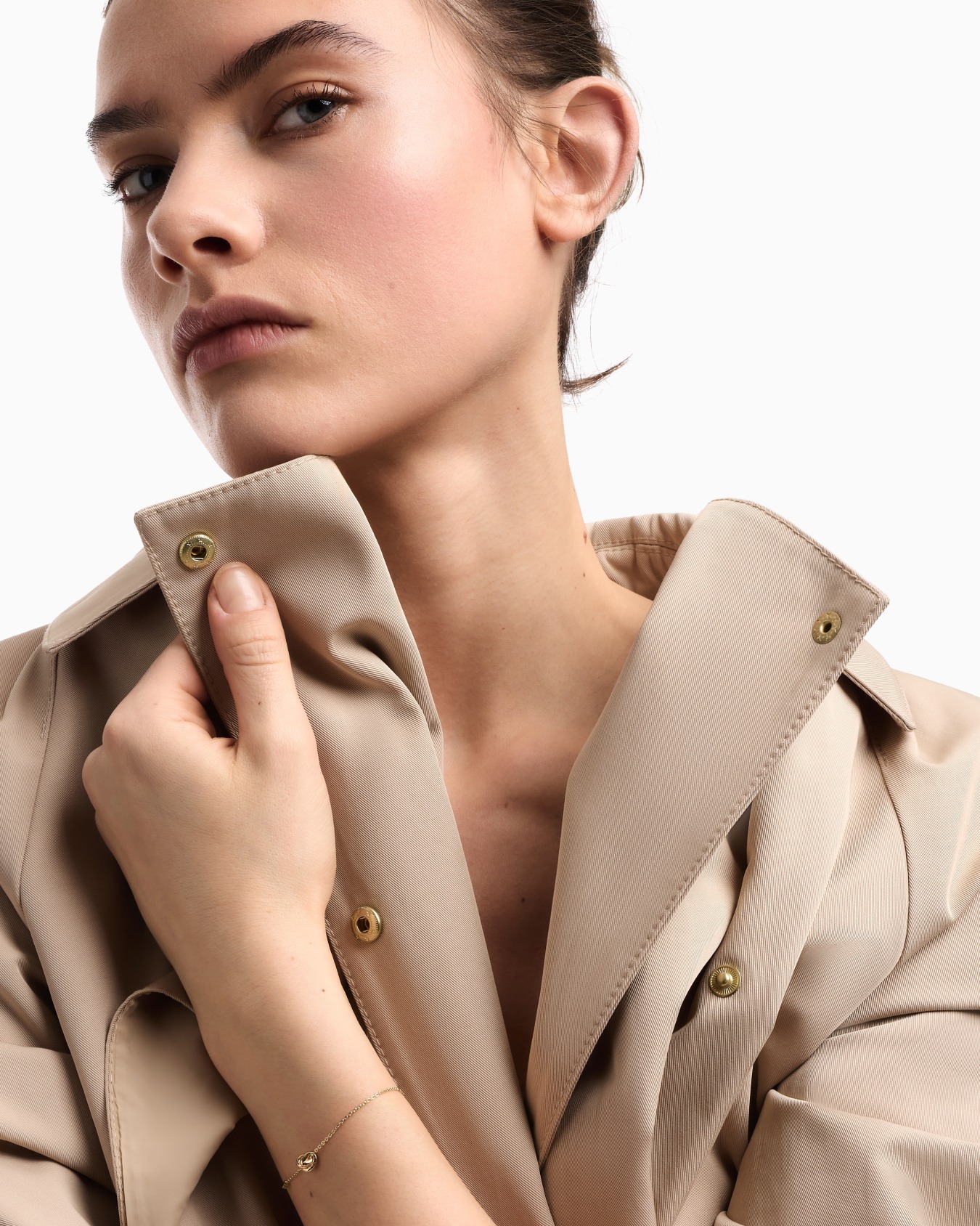  Yellow Gold-Tone Sterling Silver Knot Bracelet Slide 1