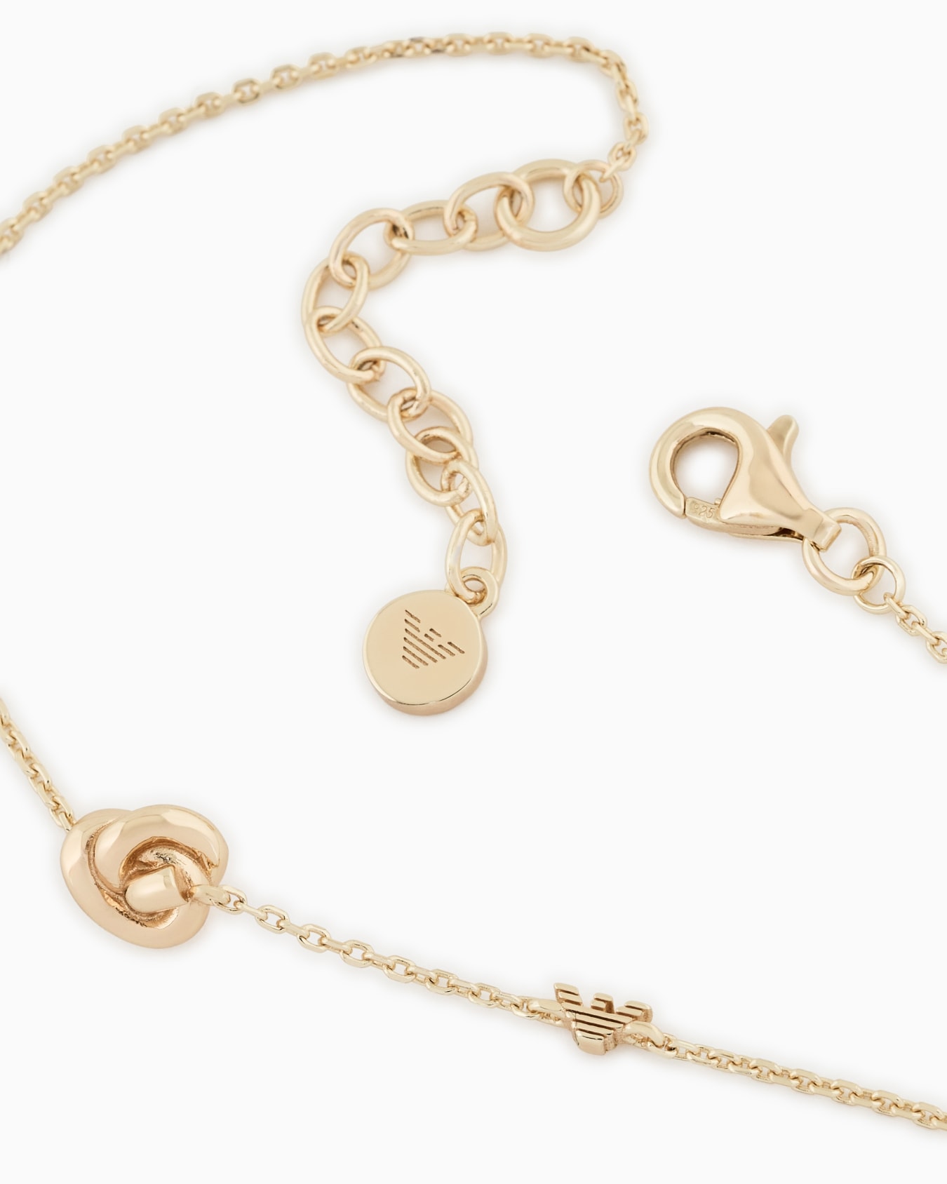  Yellow Gold-Tone Sterling Silver Knot Bracelet Slide 2