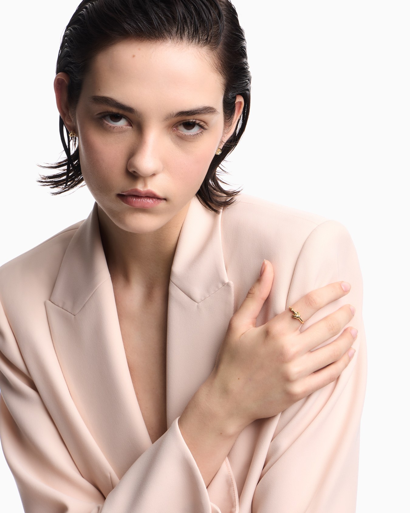  Yellow Gold-Tone Sterling Silver Knot Ring Slide 2