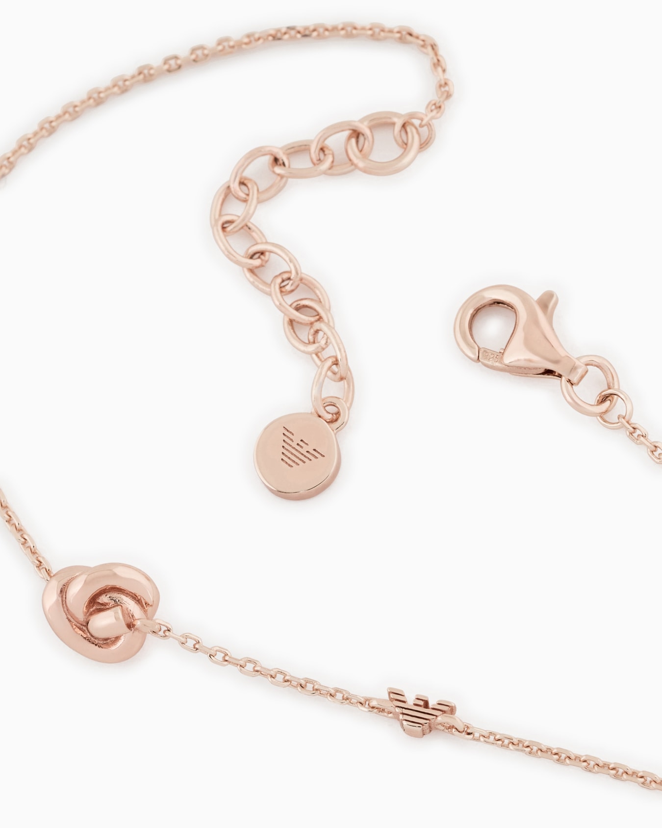 Emporio Armani Rose Gold-Tone Sterling Silver Knot Bracelet Slide 2