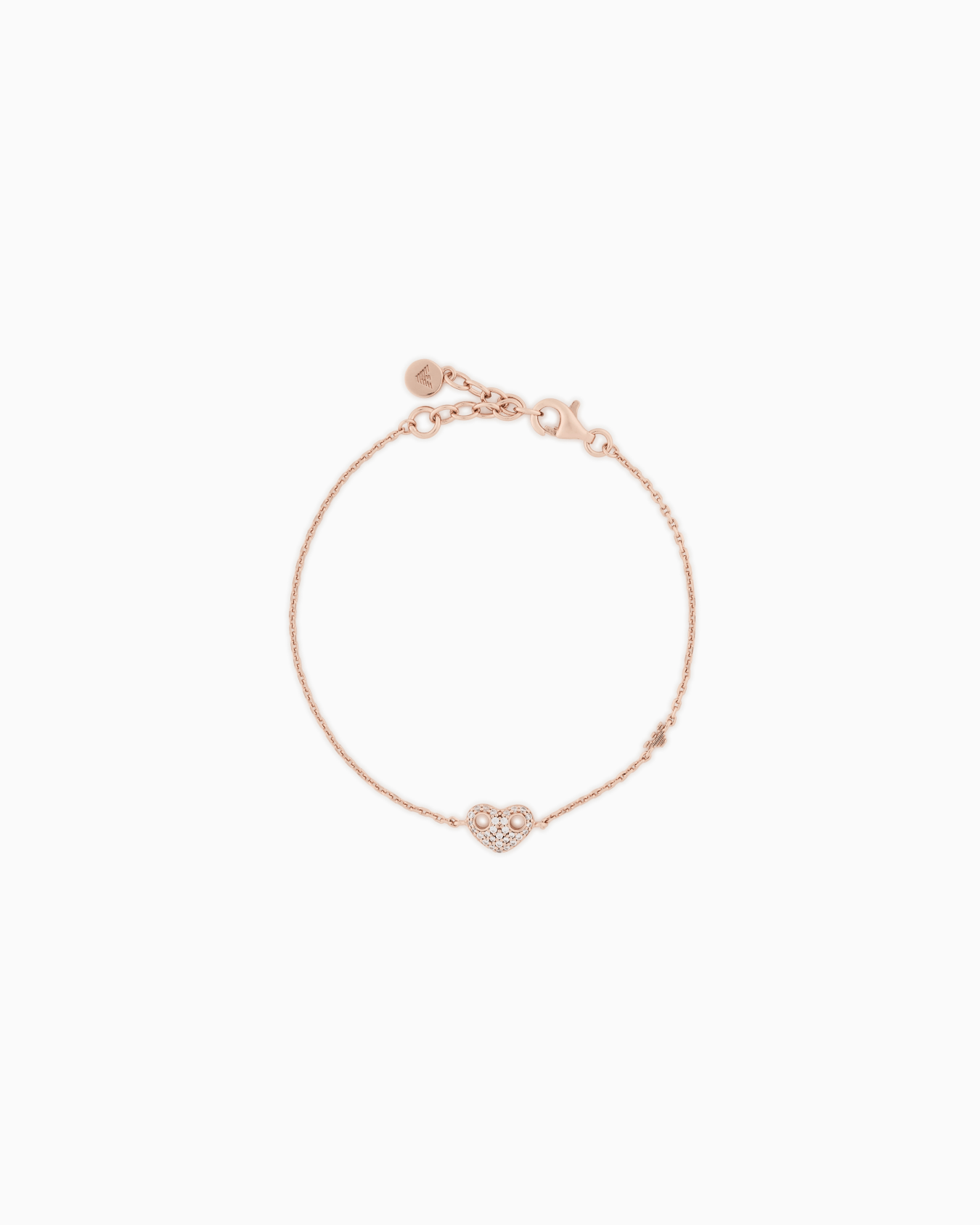 ステーションブレスレット スターリングシルバー ローズゴールドトーン スライドする 0