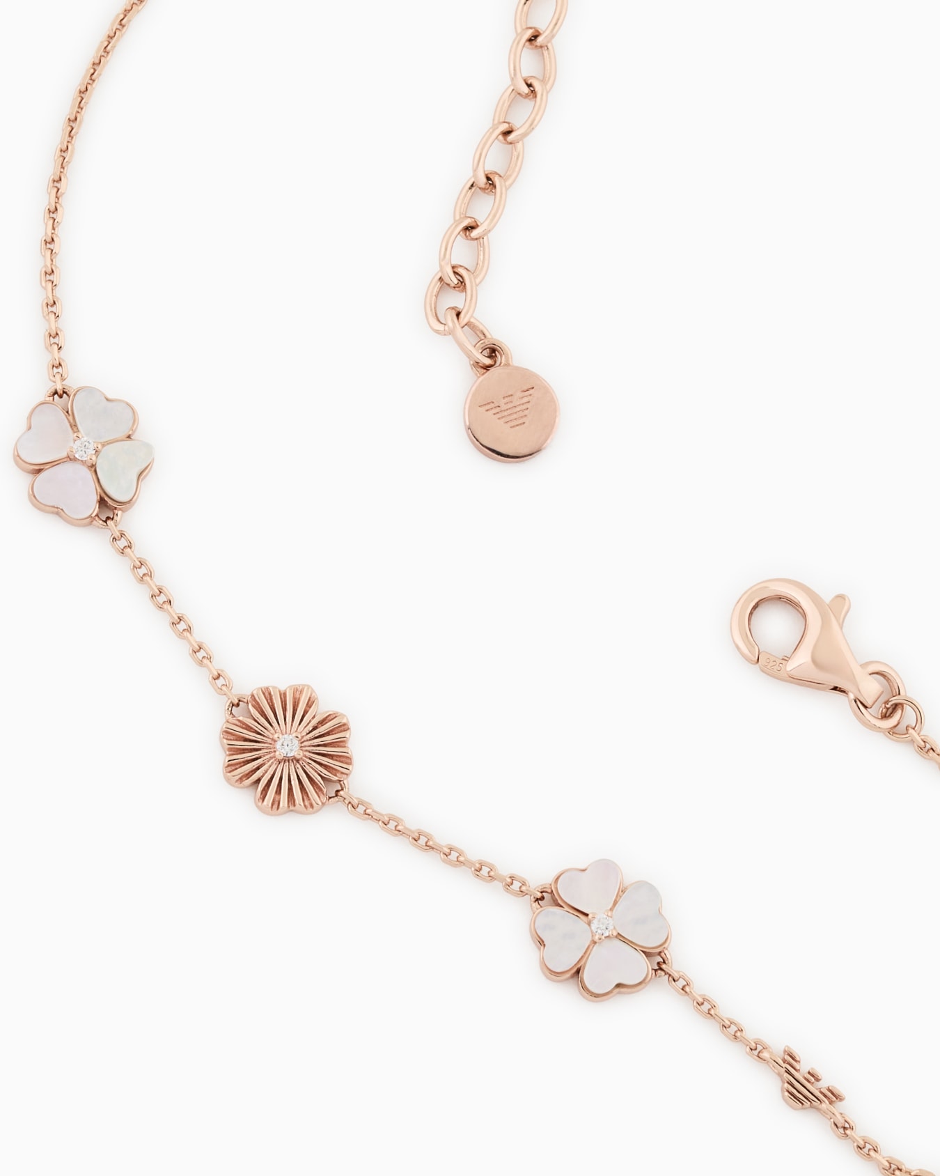 ステーションブレスレット スターリングシルバー ローズゴールドトーン スライドする 2