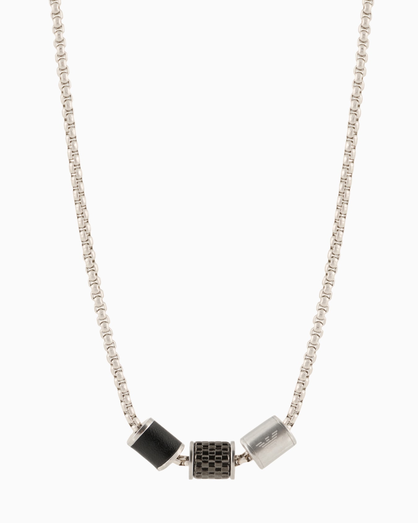 Silver stainless steel men’s necklace Slide 0