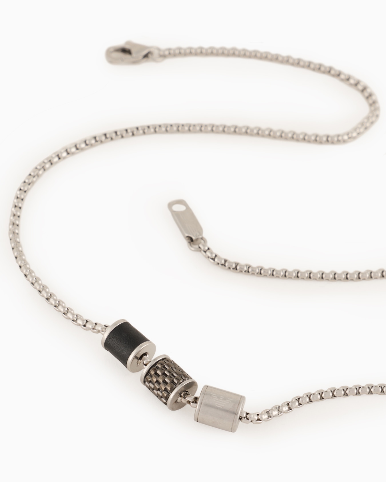 Silver stainless steel men’s necklace Slide 1