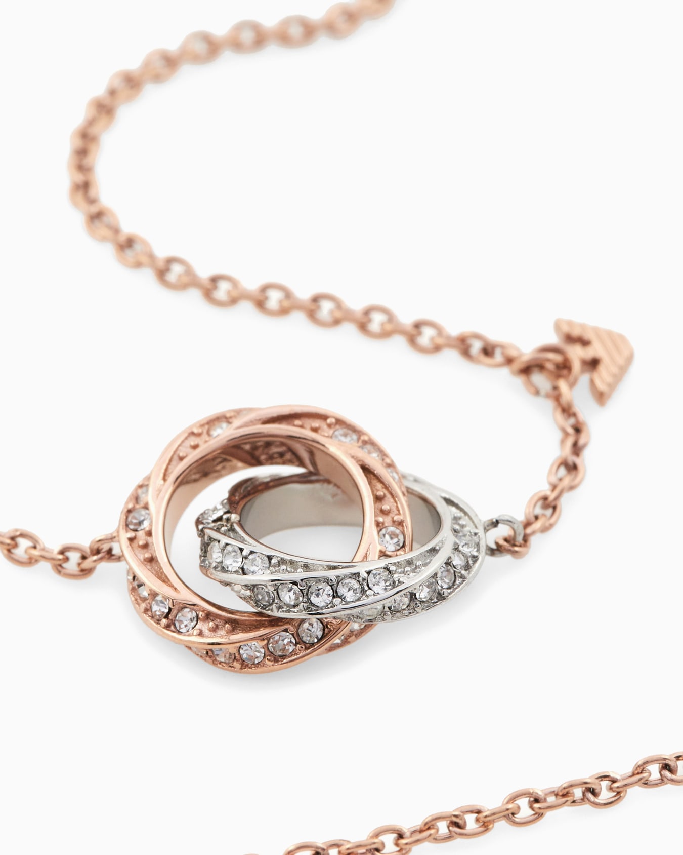 Collier chaîne en acier inoxydable bicolore Diapositive 1