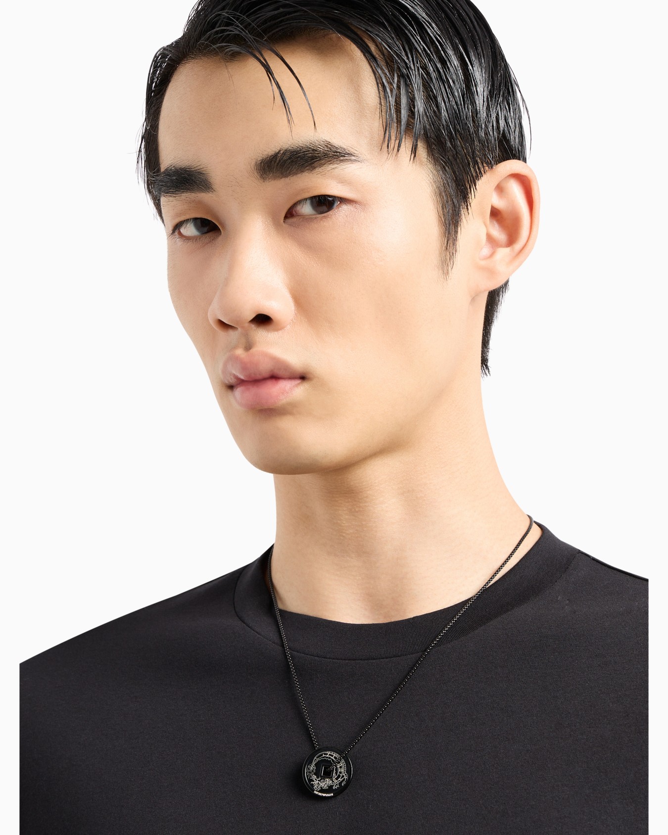 Black Stainless Steel Pendant Necklace Slide 3