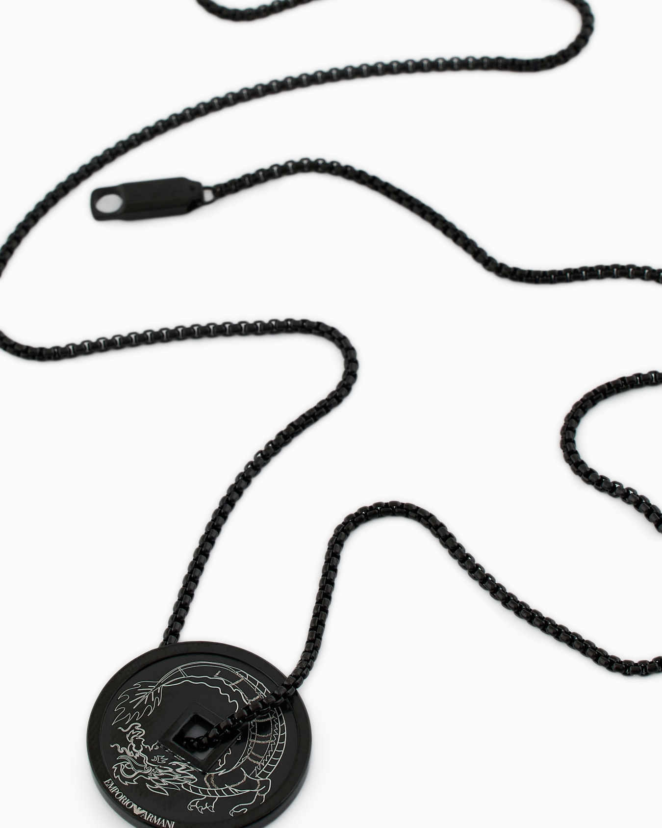 Black Stainless Steel Pendant Necklace Slide 2