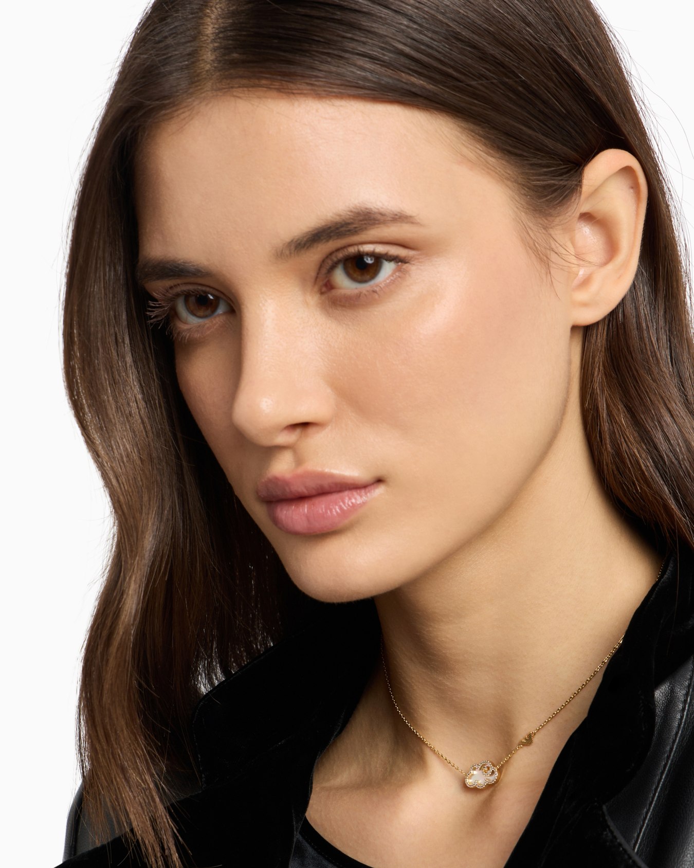Gold-Tone Brass Pendant Necklace Slide 1