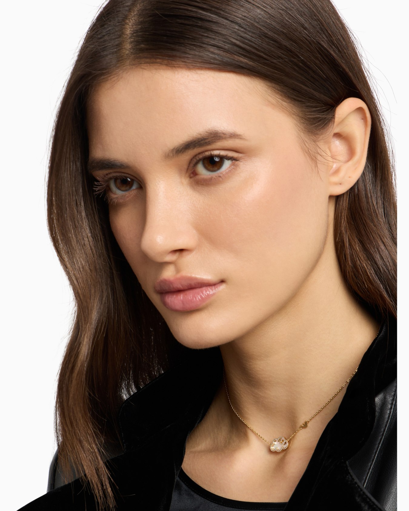 Gold-Tone Brass Pendant Necklace Slide 3