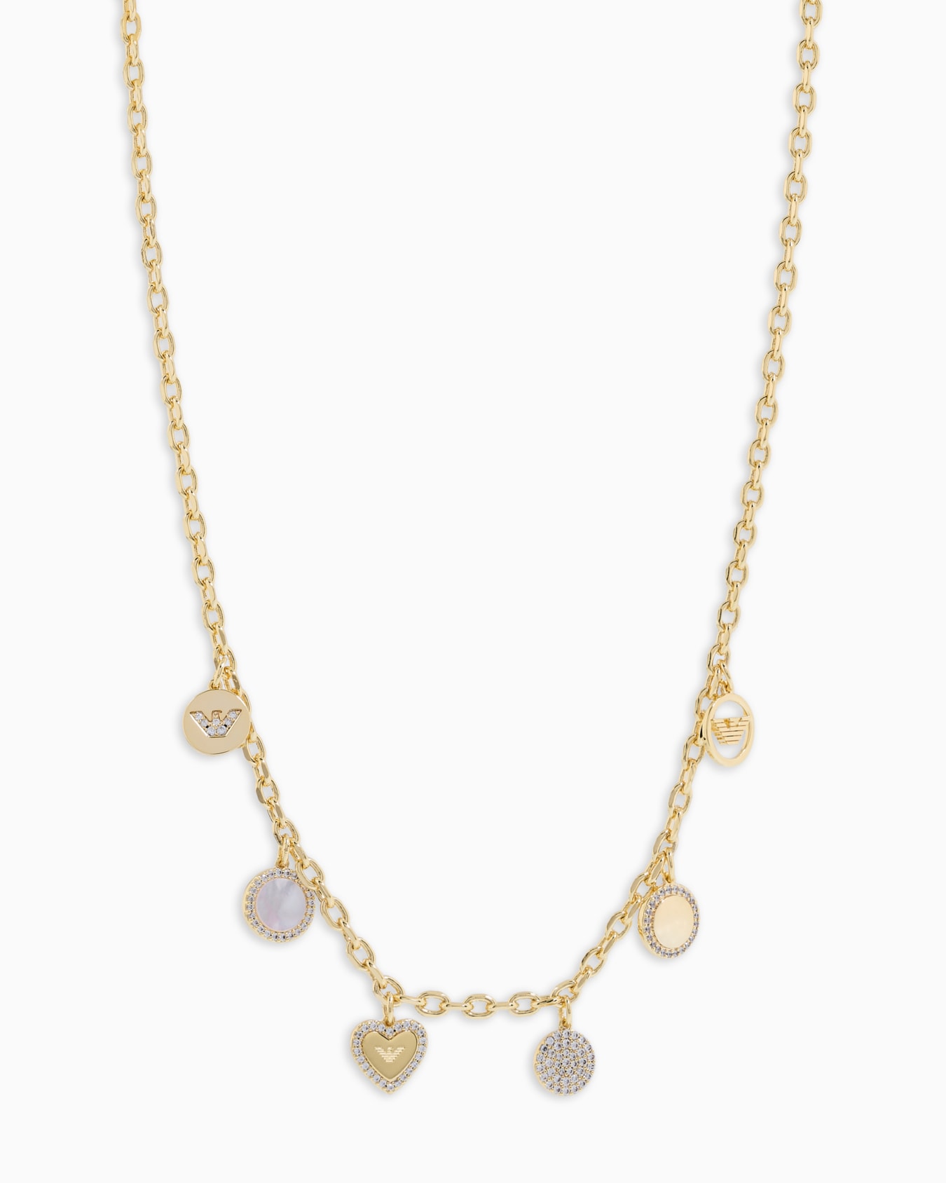 Gold-Tone Brass Station Necklace Slide 0