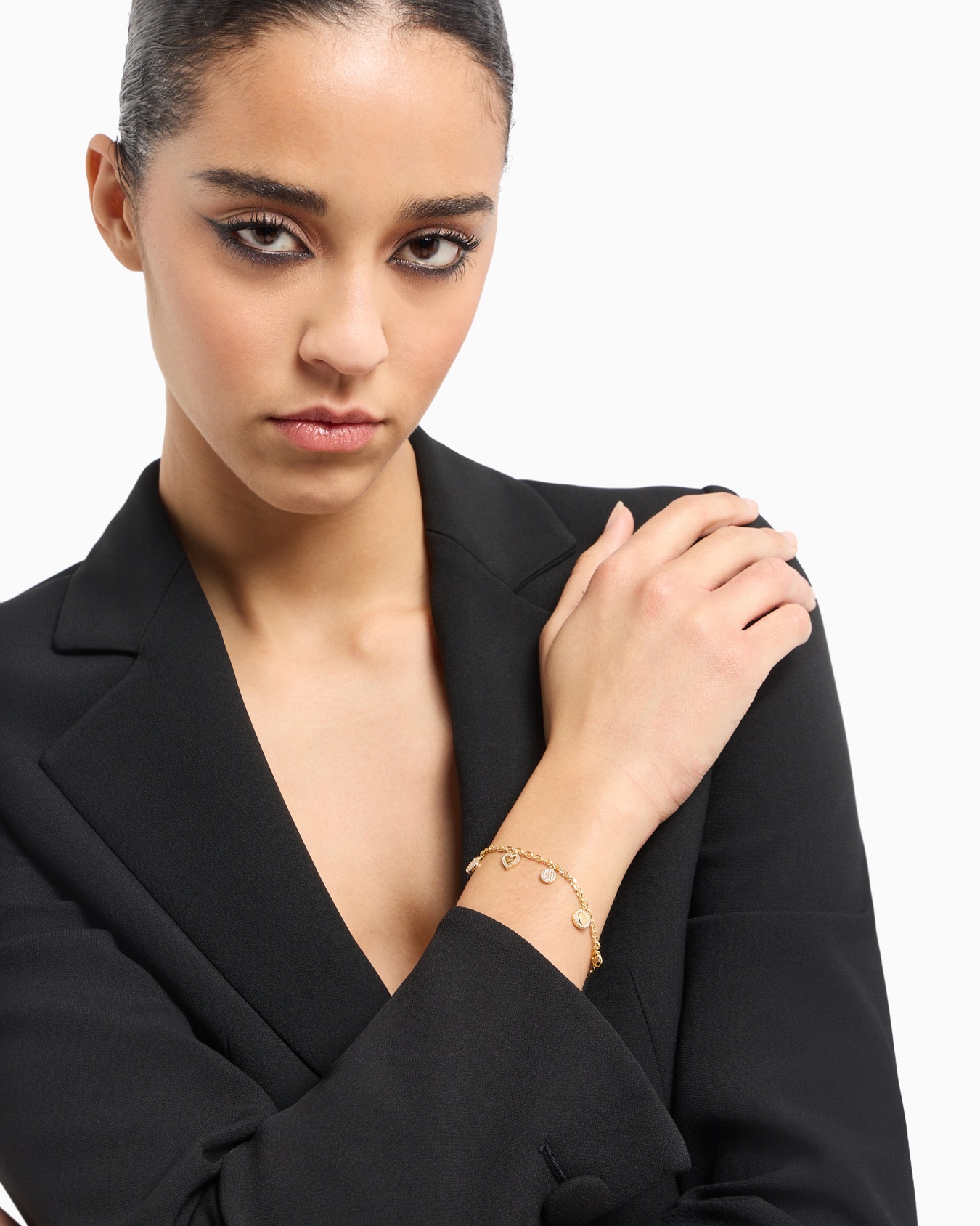 Gold-Tone Brass Station Bracelet Slide 1