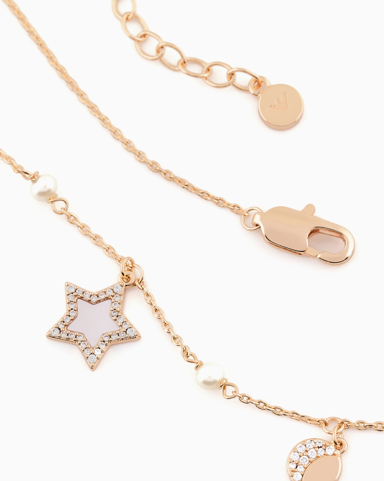 Rose Gold-Tone Brass Station Necklace Slide 2