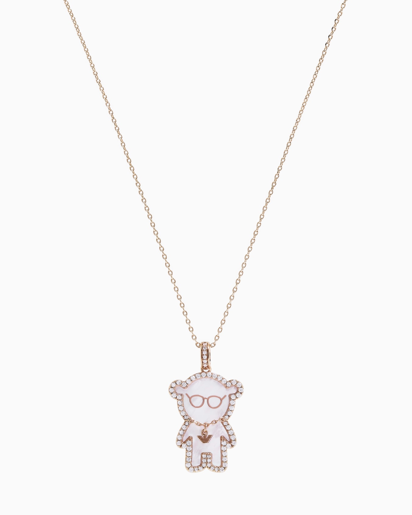 Collana con pendente in ottone tonalità oro rosa Slide 0