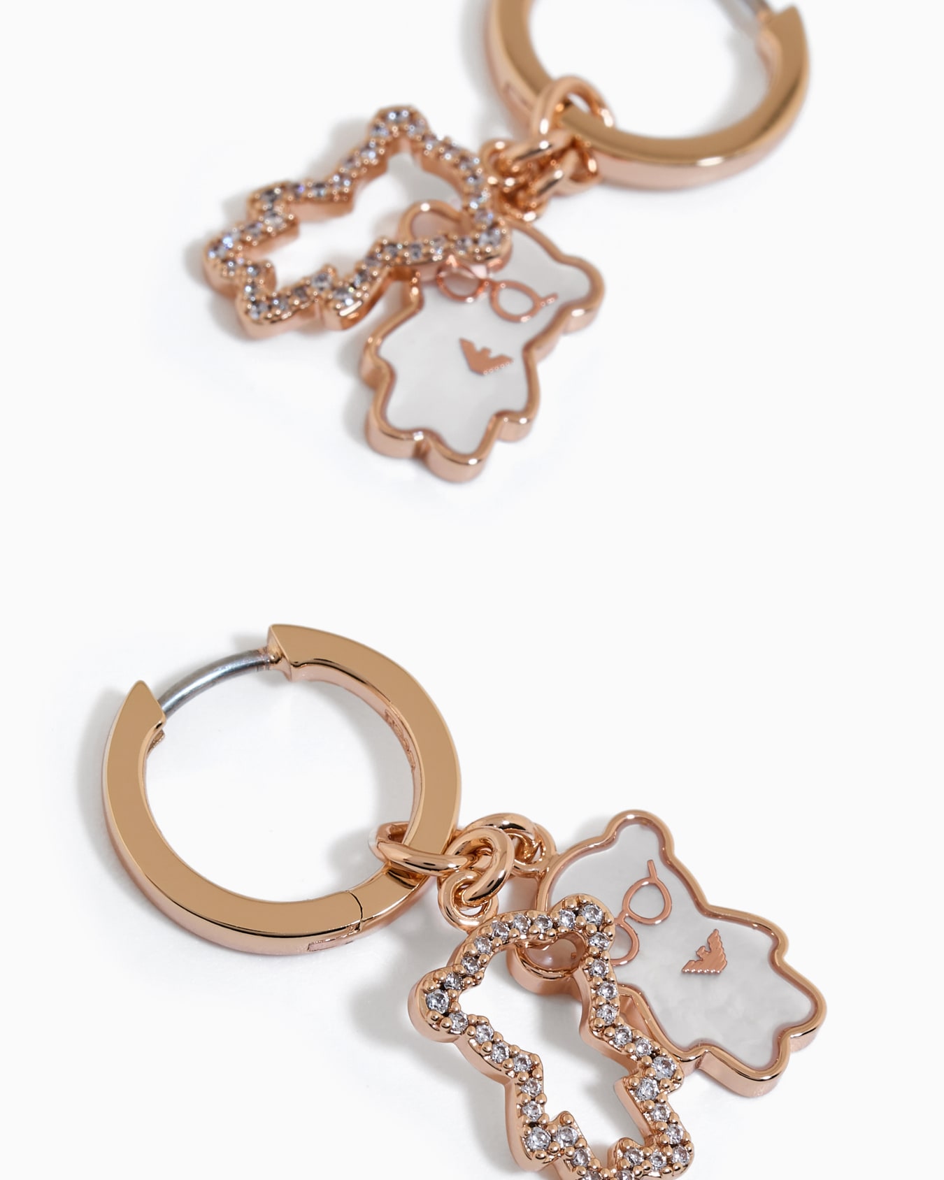 Rose Gold-Tone Brass Hoop Earrings Slide 2
