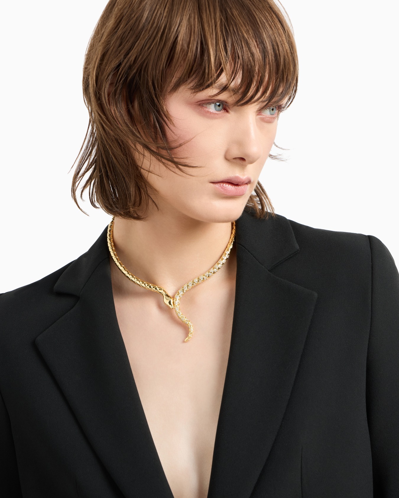 Collier avec collerette en laiton couleur or Diapositive 1