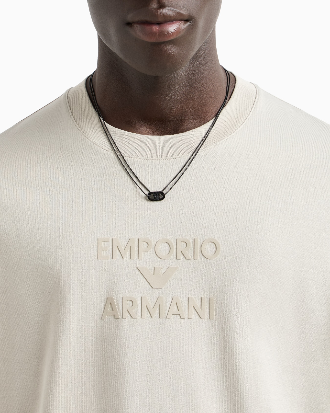  Black Crystal ID Necklace Slide 1
