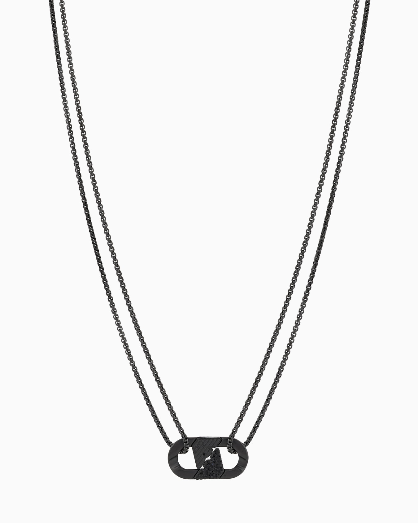 Black Crystal ID Necklace Slide 0