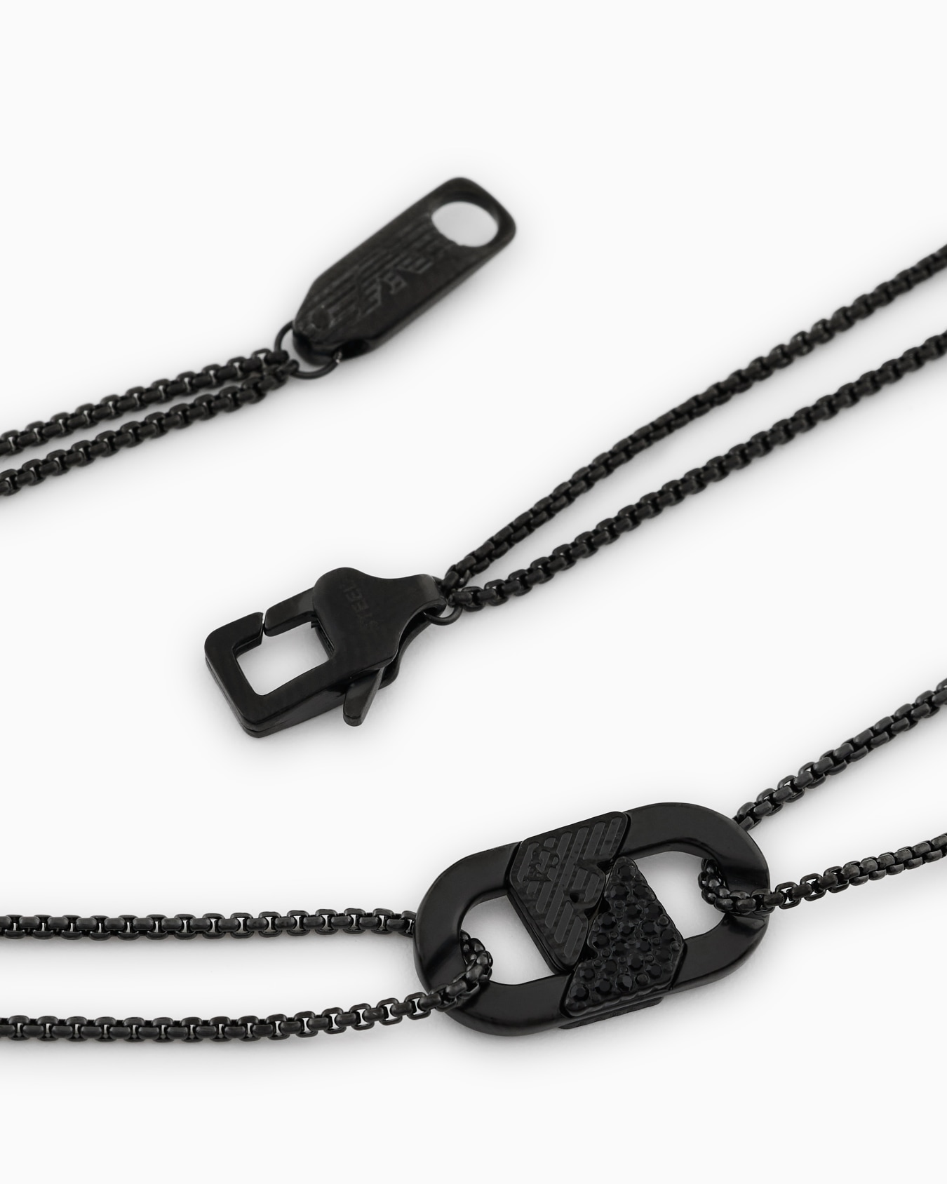  Black Crystal ID Necklace Slide 2