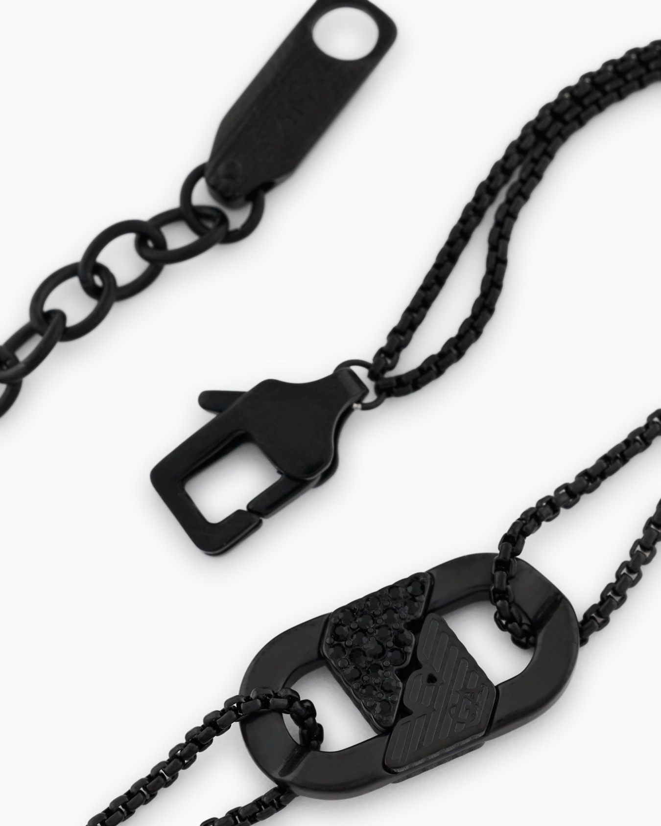 Armband mit Plakette und schwarzen Kristallen Folie 2