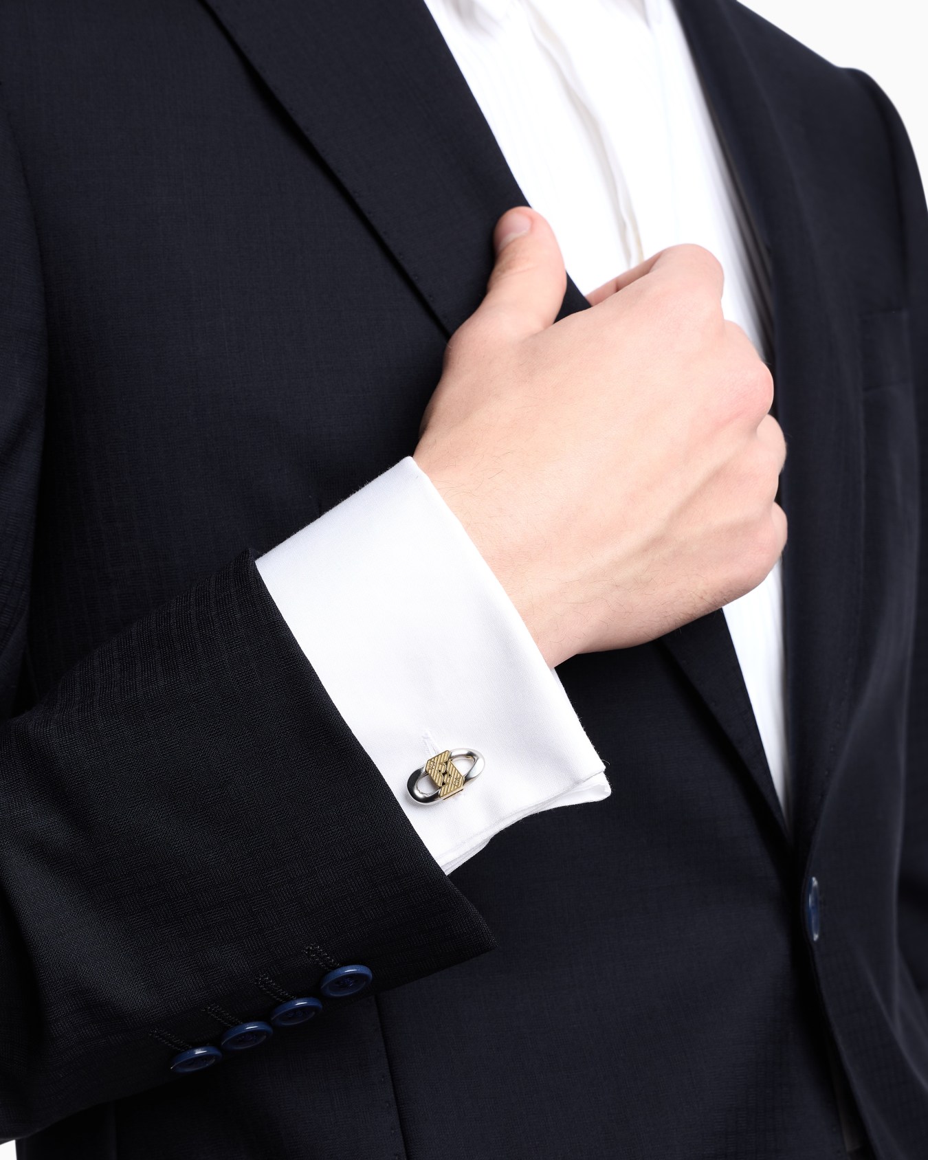 Emporio Armani Two-Tone Stainless Steel Cuff Links Slide 1
