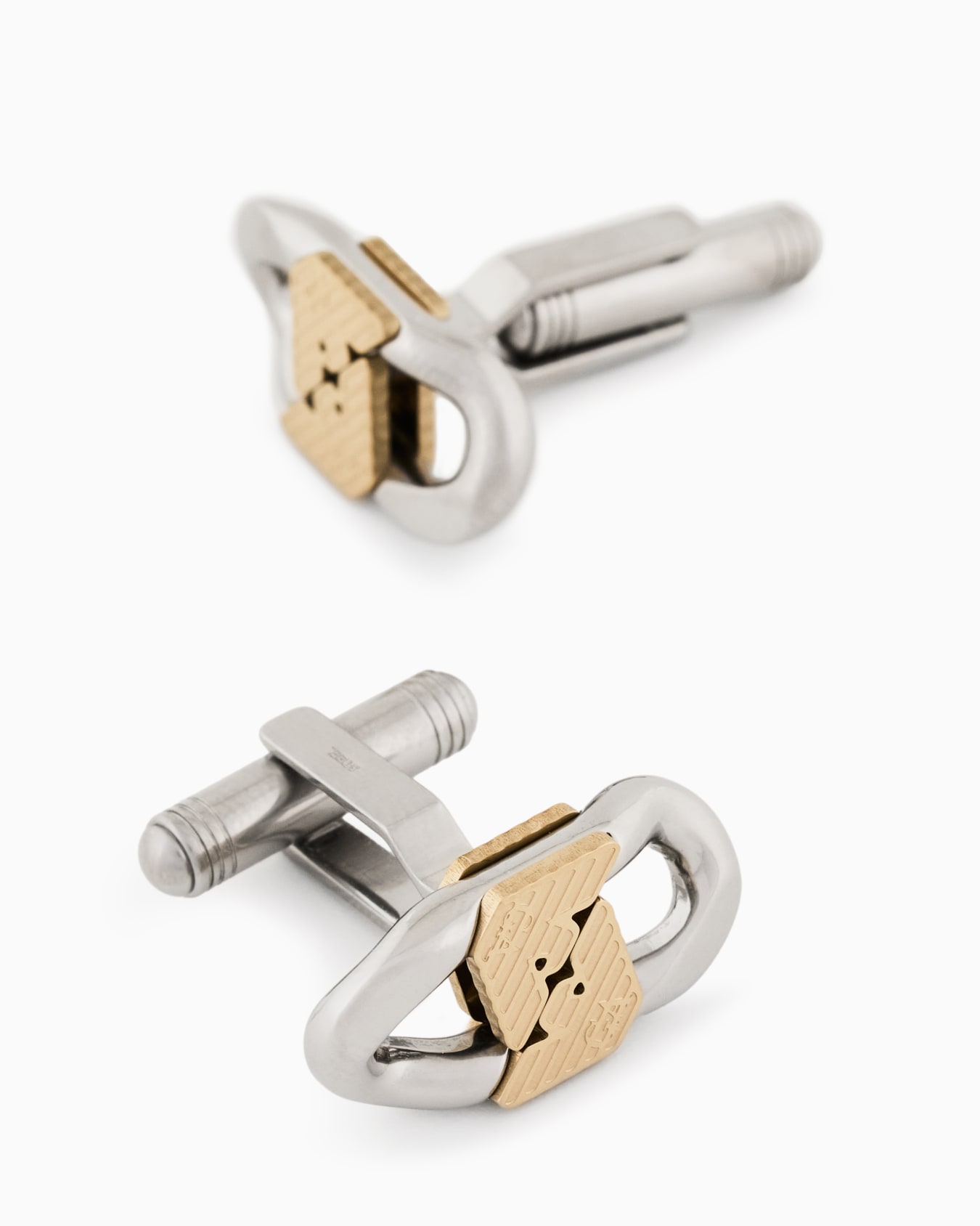 Emporio Armani Two-Tone Stainless Steel Cuff Links Slide 2