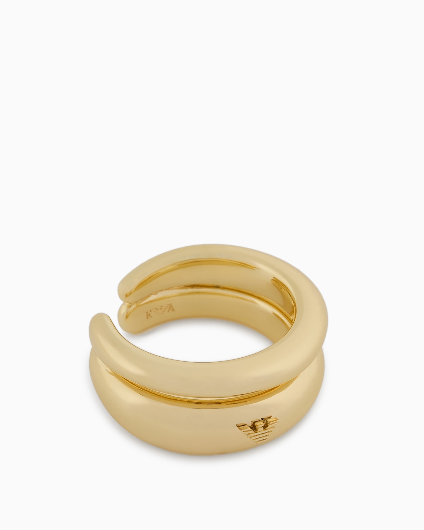 Bague avec motif central en laiton doré Diapositive 2