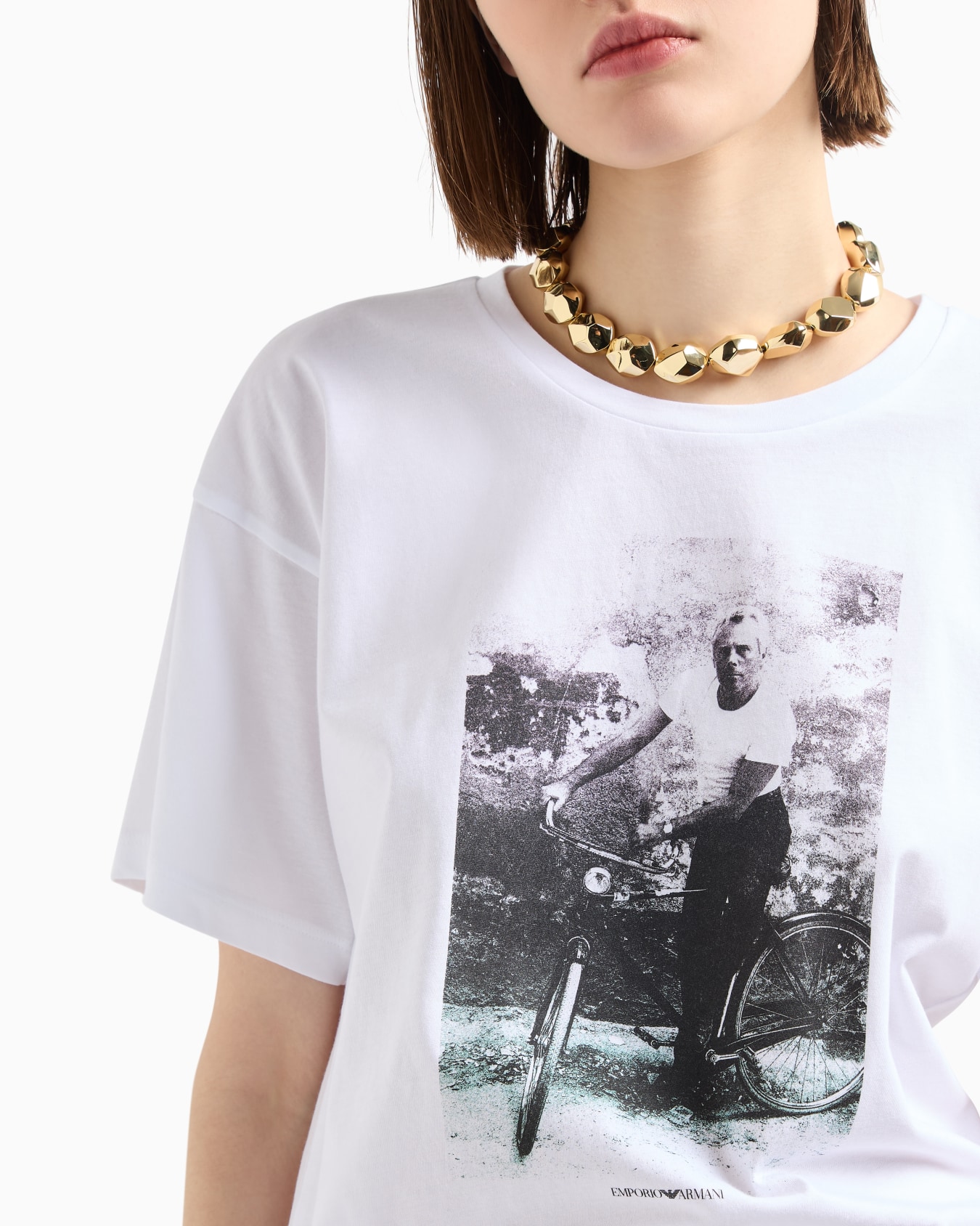 Collier avec perles en laiton doré Diapositive 1