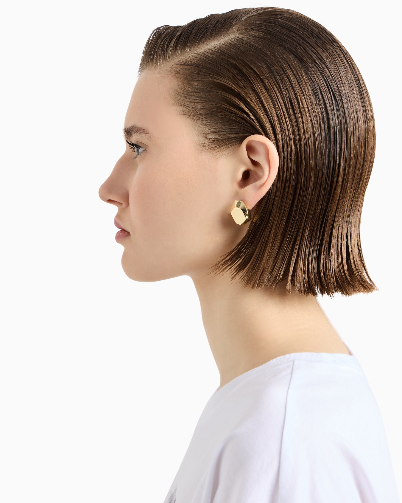Boucles d’oreilles boutons en laiton couleur or Diapositive 1