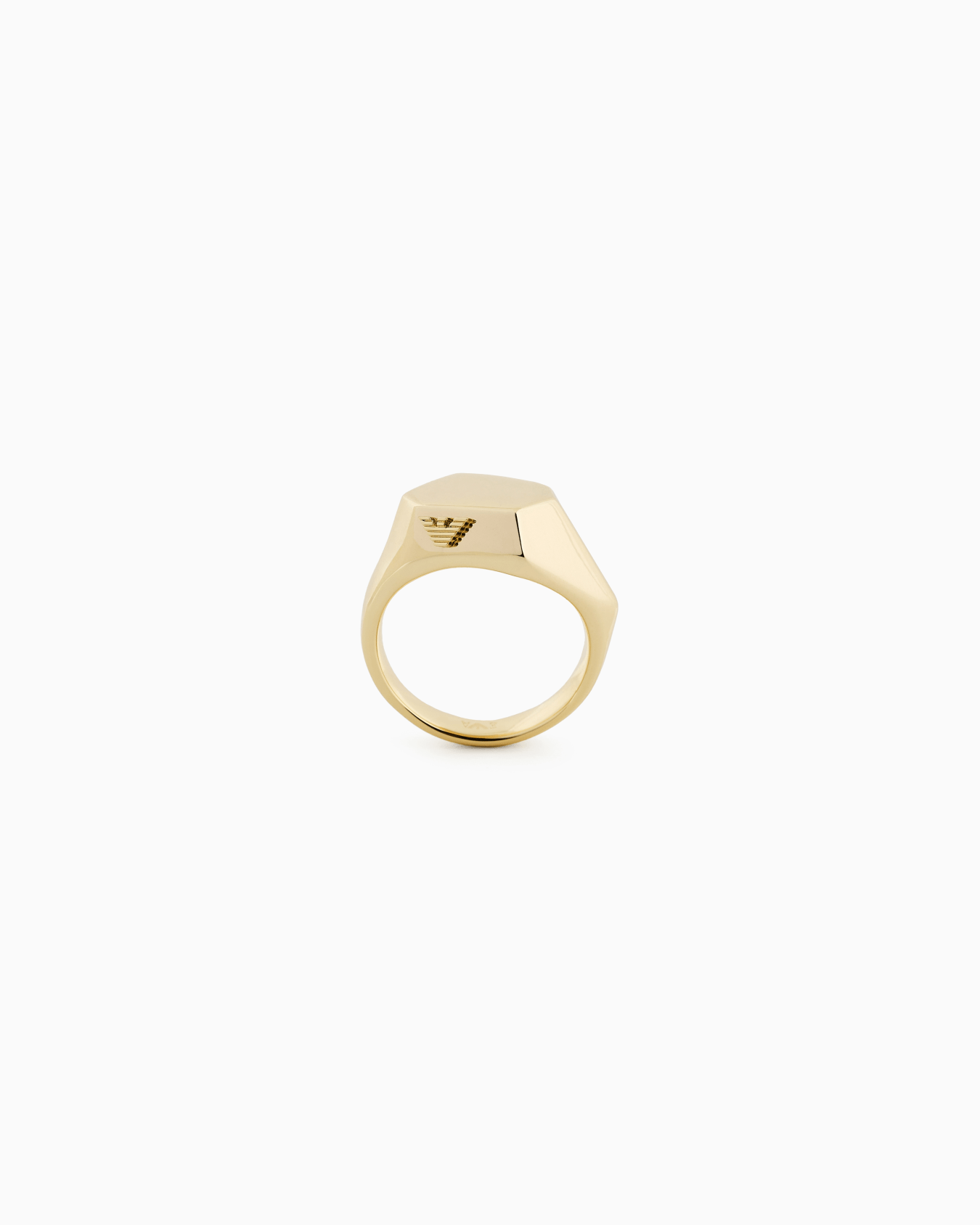 Bague avec motif central en laiton doré Diapositive 3