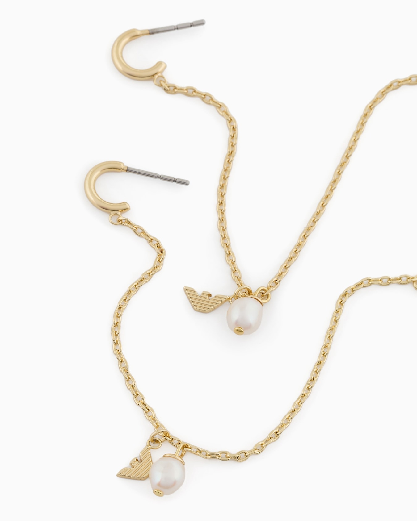  Gold-Tone Brass Drop Earrings Slide 2