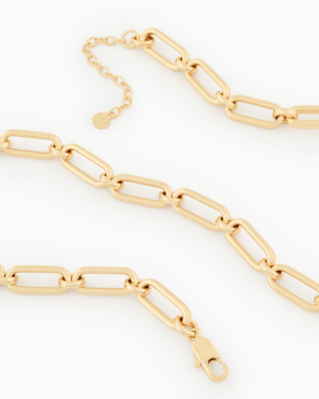 Collar de cadena de latón dorado con colgantes Diapositiva 2