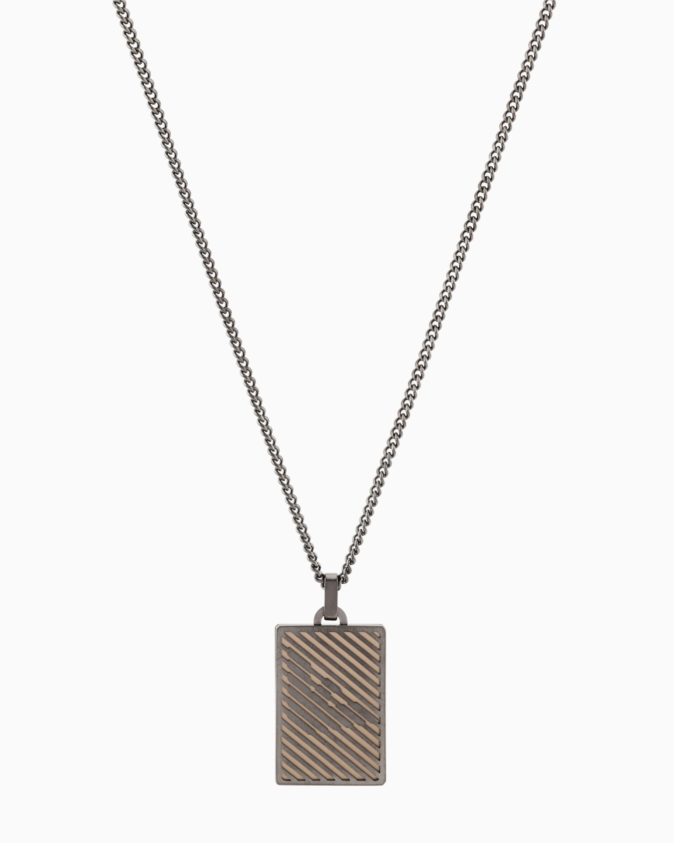 Kette mit Plakette aus zweifarbigem Edelstahl Folie 0