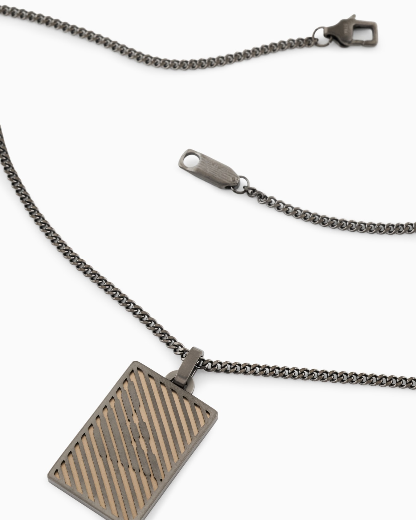 Kette mit Plakette aus zweifarbigem Edelstahl Folie 2
