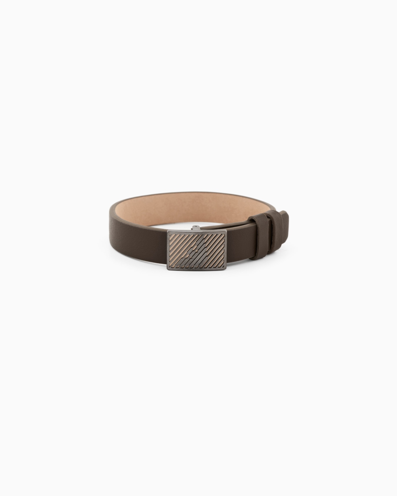  Brown Leather ID Bracelet Slide 0