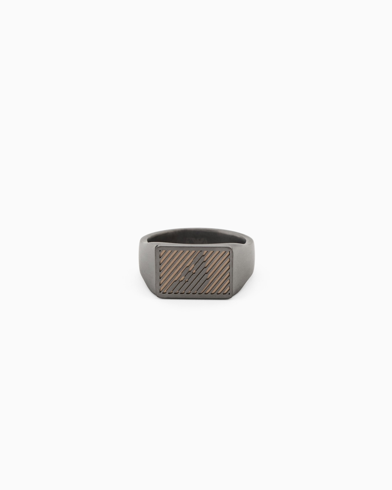  Two-Tone Stainless Steel Signet Ring Slide 0