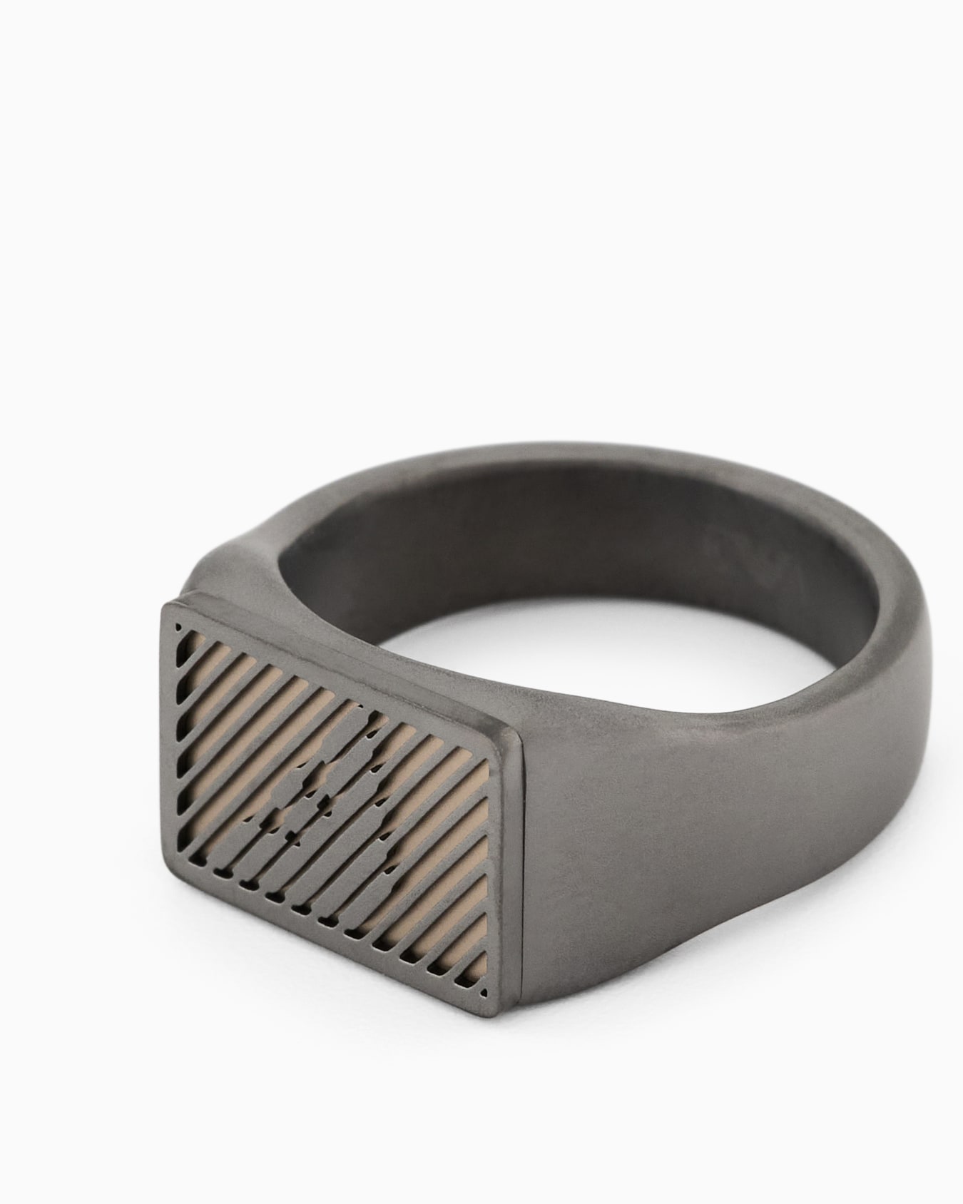  Two-Tone Stainless Steel Signet Ring Slide 2