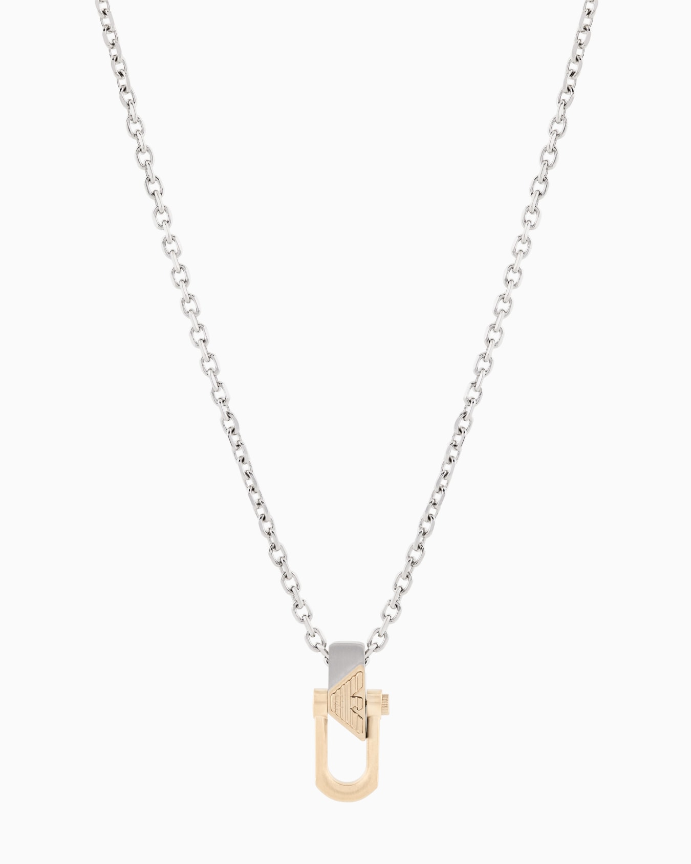  Two-Tone Stainless Steel Pendant Necklace Slide 0