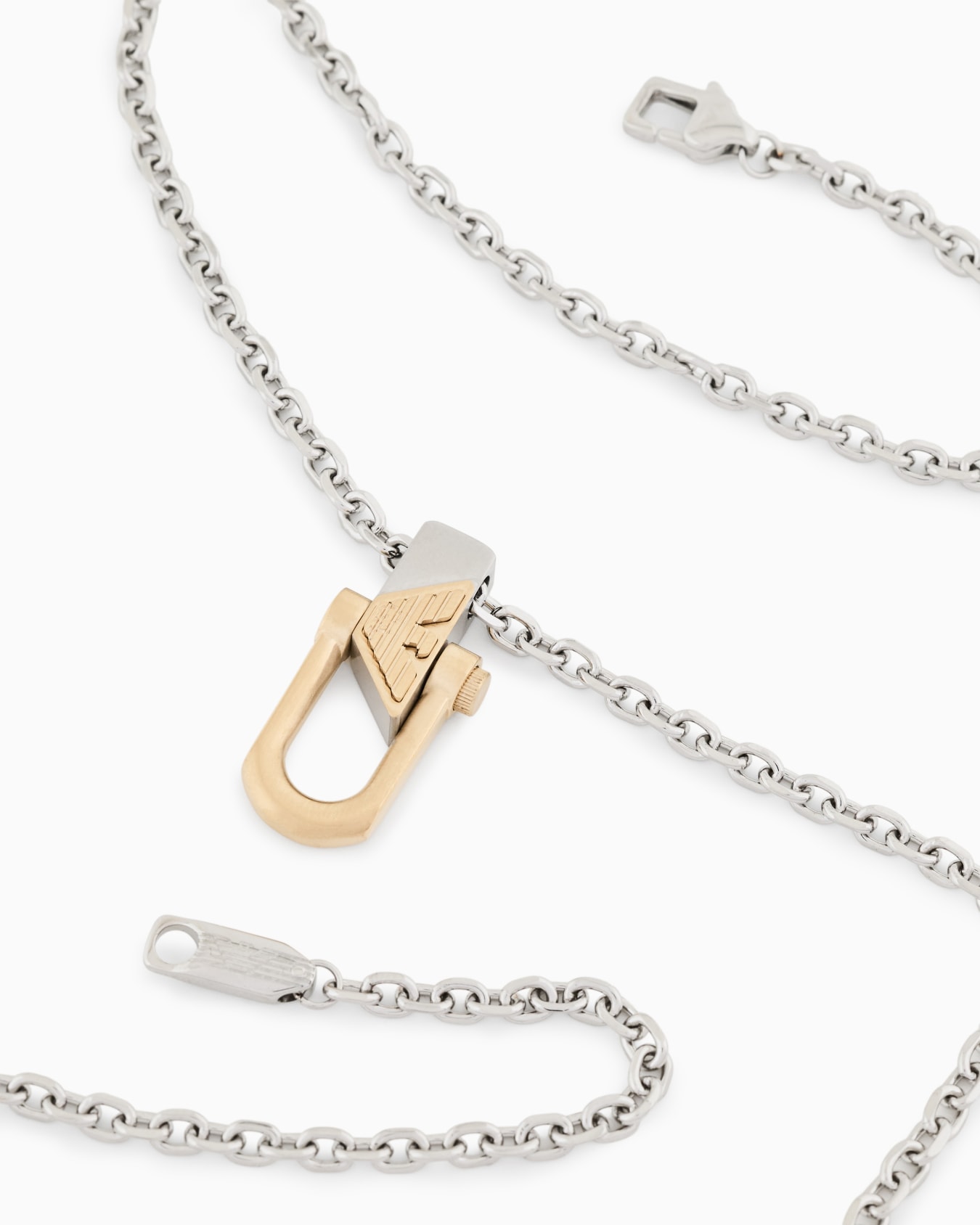  Two-Tone Stainless Steel Pendant Necklace Slide 2